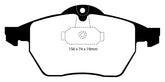 EBC 99-02 Saab 9-3 Convertible Redstuff Front Brake Pads