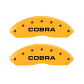 MGP 4 Caliper Covers Engraved Front & Rear Cobra Yellow Finish Black Char 2003 Ford Mustang