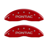 MGP 4 Caliper Covers Engraved Front & Rear Pontiac Red finish silver ch