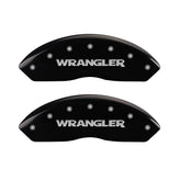 MGP Front set 2 Caliper Covers Engraved Front WRANGLER Black finish silver ch
