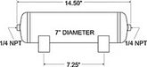 Firestone Air Tank 2 Gallon 7in. x 14.5in. (2) 1/4in. NPT Ports 150 PSI Max - Black (WR17609126)