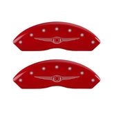 MGP 4 Caliper Covers Engraved Front & Rear Style 1/Chrysler Wing Red finish silver ch