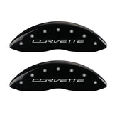 MGP 4 Caliper Covers Engraved Front & Rear C7/Corvette Black finish silver ch