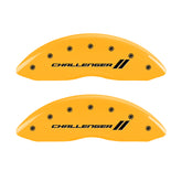 MGP 4 Caliper Covers Engraved Front & Rear With stripes/Challenger Yellow finish black ch