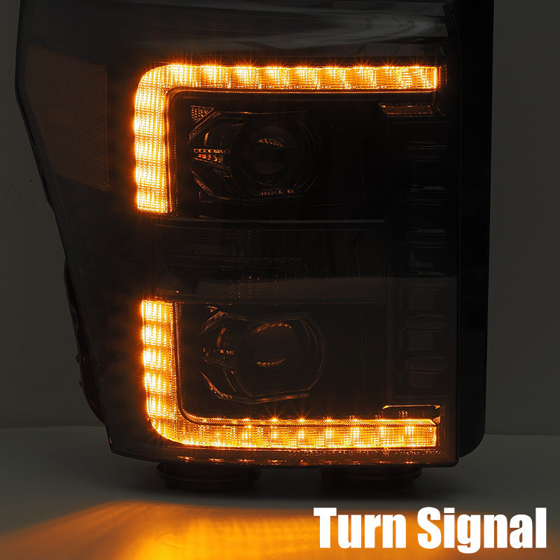AlphaRex 11-16 Ford F-350 SD LUXX LED Proj Headlights Plank Style Black w/Activ Light/Seq Signal AlphaRex 11-16 Ford F-350 SD LUXX LED Proj Headlights Plank Style Black w/Activ Light/Seq Signal