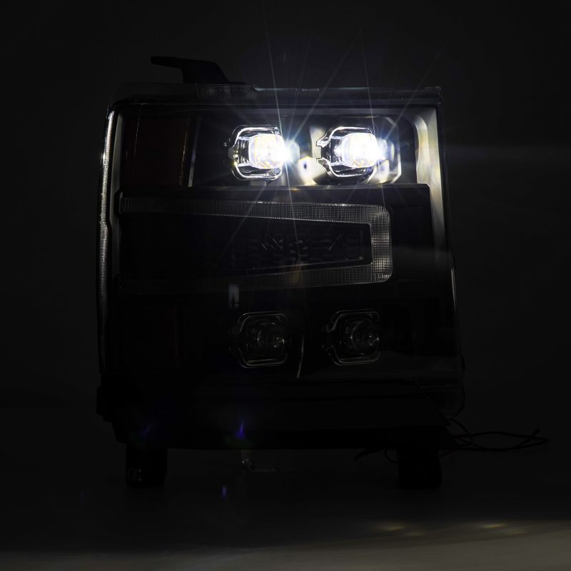 AlphaRex 16-18 Chevy 1500HD NOVA-Series LED Proj Headlights BK w/Actv Lgt/SeqSig & DRL (Req 810023) AlphaRex 16-18 Chevy 1500HD NOVA-Series LED Proj Headlights BK w/Actv Lgt/SeqSig & DRL (Req 810023)