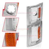 ANZO 1994-1998 Chevrolet Blazer Corner Lights Clear Lens w/ Amber Reflector