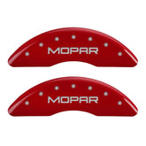 MGP 4 Caliper Covers Engraved Front & Rear MOPAR Red finish silver ch