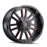Mayhem 8115 Apollo 20x9 / 6x135 BP / 18mm Offset / 106mm Hub Black w/ Prism Red Wheel