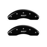MGP 4 Caliper Covers Engraved Front & Rear MGP Black Finish Silver Char 2018 Hyundai Santa Fe Sport