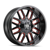 Mayhem 8107 Cogent 20x9 / 8x165.1 BP / 0mm Offset / 130.8mm Hub Black w/ Prism Red Wheel