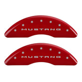 MGP 4 Caliper Covers Engraved Front 2015/Mustang Engraved Rear 2015/50 Red finish silver ch