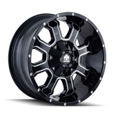 Mayhem 8103 Fierce 17x9 / 5x127 BP / -12mm Offset / 87mm Hub Black w/ Milled Spokes Wheel