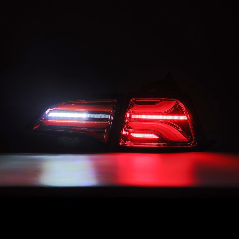 AlphaRex 17-22 Tesla Model 3 PRO-Series LED Tail Lights Red Smoke w/Seq Sig AlphaRex 17-22 Tesla Model 3 PRO-Series LED Tail Lights Red Smoke w/Seq Sig