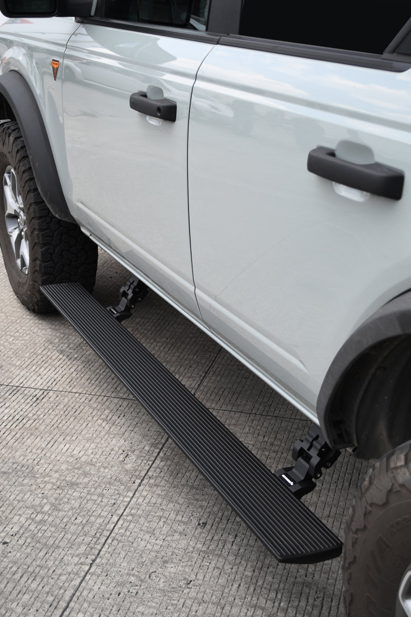 Go Rhino 21-23 Ford Bronco 4dr E-BOARD E1 Electric Running Board Kit (No Drill) - Tex. Blk Go Rhino 21-23 Ford Bronco 4dr E-BOARD E1 Electric Running Board Kit (No Drill) - Tex. Blk