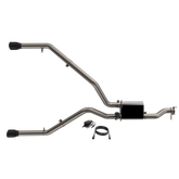 QTP 19-20 Ram 1500 304SS Screamer Cat-Back Exhaust Rear Split Exit w/4.5in Black Tips