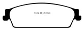 EBC 09-14 Cadillac Escalade 6.0 Hybrid Greenstuff Rear Brake Pads