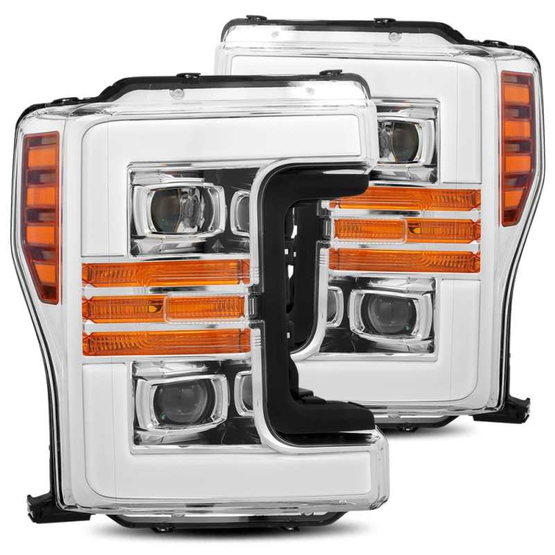AlphaRex 17-19 Ford F-250 SD PRO-Series Proj Headlights Plank Style Chrome w/Activ Light/Seq Signal AlphaRex 17-19 Ford F-250 SD PRO-Series Proj Headlights Plank Style Chrome w/Activ Light/Seq Signal