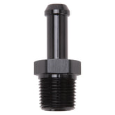 Edelbrock Hose End Straight 3/8In NPT to 3/8In Barb Black Anodize