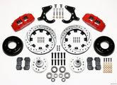 Wilwood Dynapro 6 Front Hub Kit 12.19in Drilled Red 55-57 Chevy