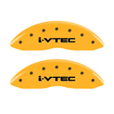 MGP 4 Caliper Covers Engraved Front & Rear i-Vtec Yellow finish black ch