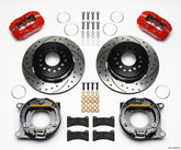 Wilwood Dynapro Low-Profile 11.00in P-Brake Kit Drill-Red 55-57 Chevy 2.34in Offset