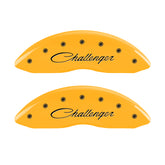 MGP 4 Caliper Covers Engraved F & R Cursive/Challenger Yellow Finish Black Char 2006 Dodge Charger