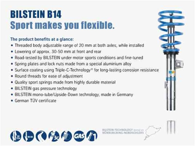 Bilstein B14 (PSS) 11-15 Nissan Juke Front & Rear Performance Suspension Kit Bilstein B14 (PSS) 11-15 Nissan Juke Front & Rear Performance Suspension Kit