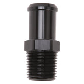 Edelbrock Hose End Straight 1/2In NPT to 3/4In Barb Black Anodize