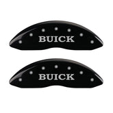 MGP 4 Caliper Covers Engraved Front Buick Engraved Rear Buick Shield Black finish silver ch