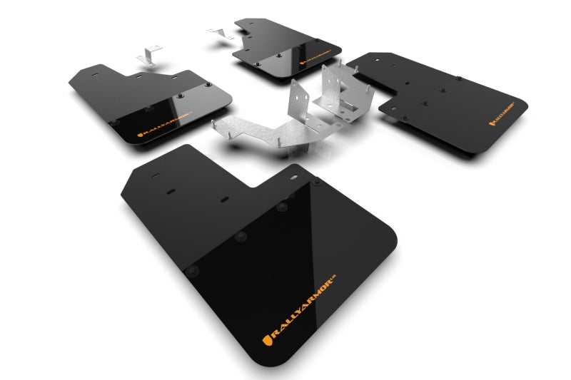 Rally Armor 21-22 Ford Bronco (Plstc Bmpr - NO Rptr/Sprt - NO RR/RB) Blk Mud Flap w/Cy Orange Logo Rally Armor 21-22 Ford Bronco (Plstc Bmpr - NO Rptr/Sprt - NO RR/RB) Blk Mud Flap w/Cy Orange Logo