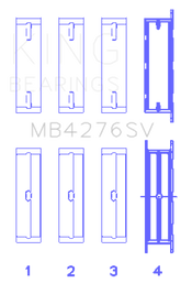 King Ford 276DT/D17TED4/AJD 2.7L V6 (Size +0.10) Main Bearing Set
