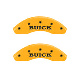 MGP 4 Caliper Covers Engraved Front Buick Engraved Rear Buick Shield Yellow finish black ch