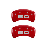MGP Rear set 2 Caliper Covers Engraved Rear 2015/50 Red finish silver ch
