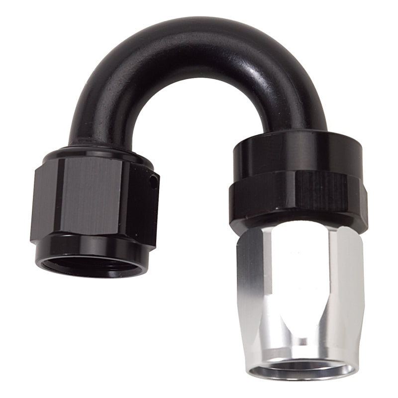 Russell Performance -10 AN Black/Silver 180 Degree Tight Radius Full Flow Swivel Hose End Russell Performance -10 AN Black/Silver 180 Degree Tight Radius Full Flow Swivel Hose End