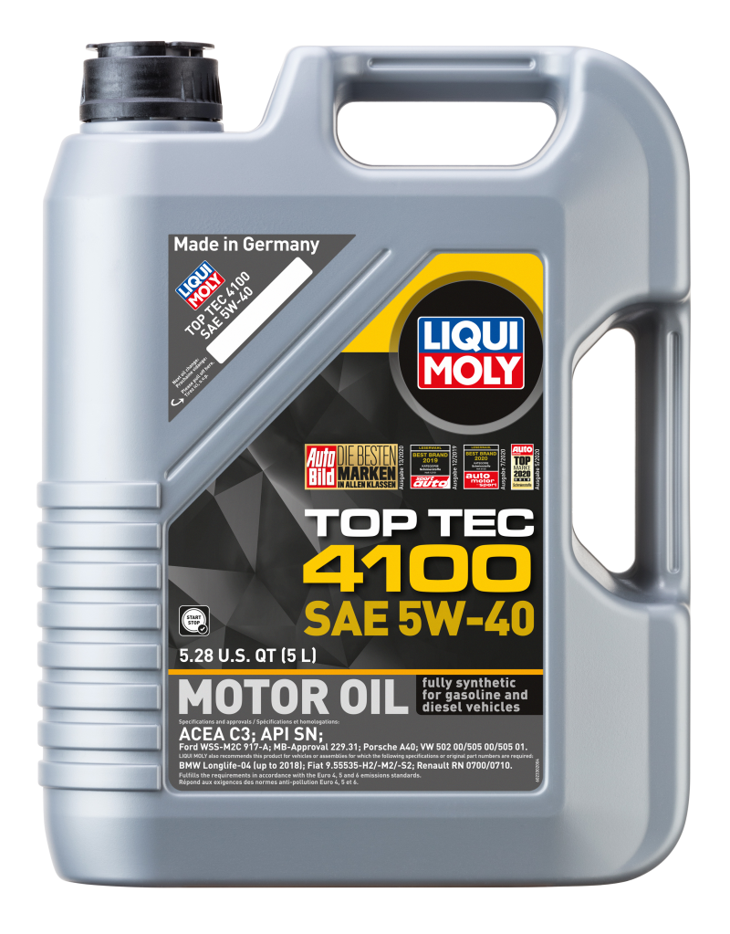 LIQUI MOLY 5L Top Tec 4100 Motor Oil SAE 5W40 LIQUI MOLY 5L Top Tec 4100 Motor Oil SAE 5W40