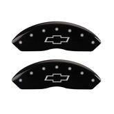 MGP 4 Caliper Covers Engraved Front & Rear Bowtie Black finish silver ch
