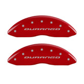 MGP 4 Caliper Covers Engraved Front & Rear With out stripes/Durango Red finish silver ch