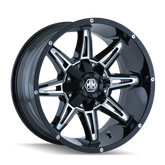 Mayhem 8090 Rampage 20x9 / 6x135 BP / 0mm Offset / 106mm Hub Black w/ Milled Spokes Wheel