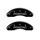 MGP 4 Caliper Covers Engraved Front Pontiac Engraved Rear G6 Black finish silver ch