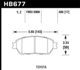 Hawk 02-03 Lexus ES300/04-06 ES 330 / 05-11 Toyota Tacoma X-Runner LTS Street Front Brake Pads