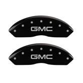 MGP Front set 2 Caliper Covers Engraved Front GMC Black finish silver ch