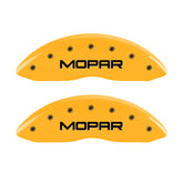 MGP Front set 2 Caliper Covers Engraved Front MOPAR Yellow finish black ch