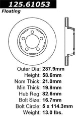 Stoptech 65-67 Ford Mustang Front Premium High Carbon Cryo Brake Rotor