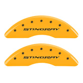 MGP 4 Caliper Covers Engraved Front & Rear Stingray Yellow finish black ch