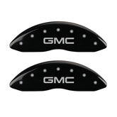 MGP 4 Caliper Covers Engraved Front & Rear GMC Black finish silver ch