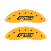 MGP 4 Caliper Covers Engraved Front & Rear Gen 5/RS Yellow finish black ch