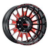Weld Off-Road W122 20X10 Scorch 8X170 ET-18 BS4.75 Gloss Black MIL Red 125.1