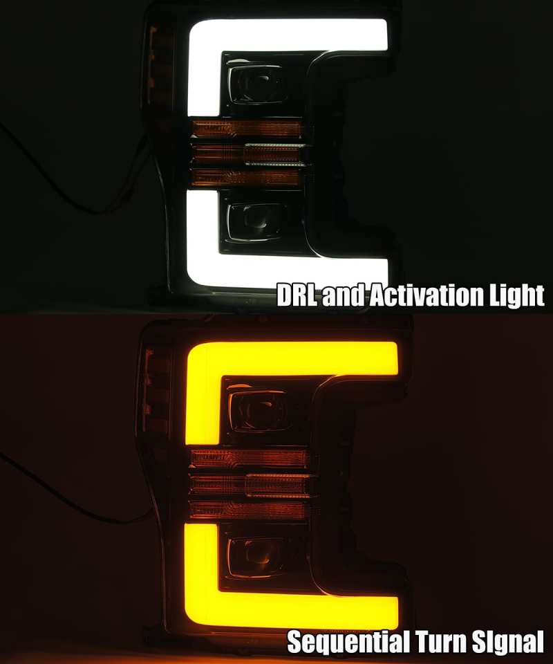AlphaRex 17-19 Ford F-250 SD PRO-Series Proj Headlight Plnk Style Matte Blk w/Activ Light/Seq Signal AlphaRex 17-19 Ford F-250 SD PRO-Series Proj Headlight Plnk Style Matte Blk w/Activ Light/Seq Signal
