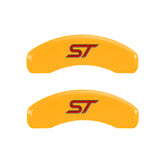 MGP 4 Caliper Covers Engraved Front & Rear No Bolts/St Yellow Finish Black Char 2018 Ford Fusion